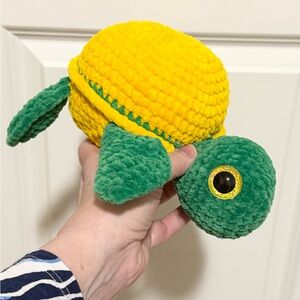 Handmade Crochet Turtle, Amigurumi Stuffed turtle, meet Turtle Green Yellow